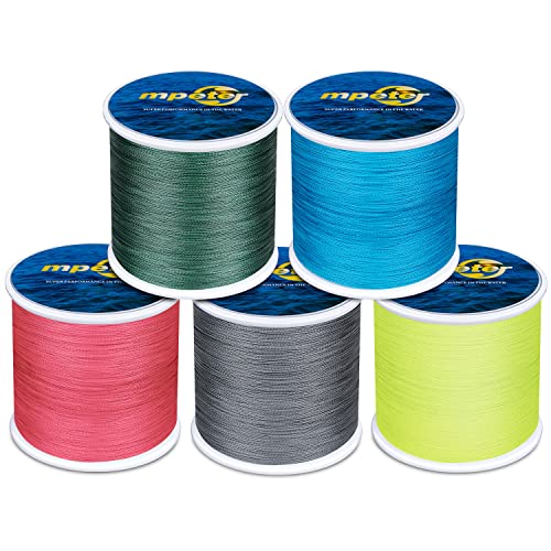 mpeter 9 Strands 8 Strands 4 Strands Armor Braided Fishing Line, 100/300/500/1000 Meters Abrasion Resistant Braided Lines, High Sensitivity and Zero Stretch, with Smaller Diameter