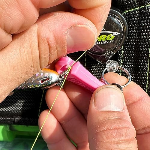 LINE CUTTERZ Patented Ceramic Blade Zipper Pull Quick Braided Fishing Line Cutter - Fishing Equipment - Upgrade Your Fishing Gear Now - color: Pink