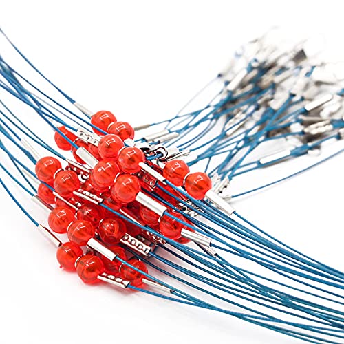YOTO Fishing Leaders,Stainless Steel Tackle Rig with Tackle Lure Swivels Snaps, Saltwater rig Wire Leader Fishing Leader Wire Bottom rigs for Saltwater - color: Blue Fishing Leaders, style: 2arm-24pcs