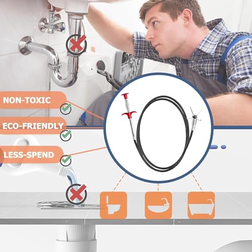 118" Flexible Grabber Claw Tool Reacher, Drain Snake Hair Drain Clog Remover Tool with 4 Claws Bendable Hose for Litter Pick, Home and Kitchen Sink, Drains, Toilet - style: 118 IN