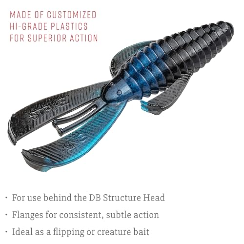 Strike King Rage Bug Fishing Lure, Soft Plastic Grub, Unique Design, Subtle Action - color: Black Blue Swirl, size: 4"