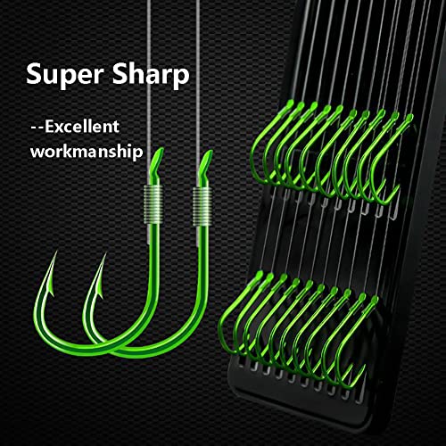Dyxssm Small Fishing Hooks with Line Tiny Fishing Hook on Nylon Fishing Line (Pack of 20) - color: Type-B: Green, size: 18#
