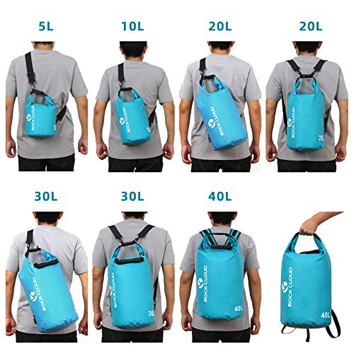 ROCK CLOUD Dry Bag Waterproof 30L Dry Sack for Kayaking Rafting Boating Beach Surfing Swimming Canoe Camping Hiking Fishing Ski, Black - color: Black, size: 30L