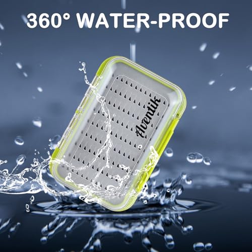 Aventik Waterproof Clear Fly Box Double Sides Floating Lightweight Fly Fishing Case Large Capacity Grip Foam Nymph Wet Dry Flies Lure Box(H18 Green, SIZE C:7.32X4.56X1.57inch) - color: Green, size: SIZE C:7.32X4.56X1.57inch