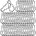 60PCS M8 Heavy Duty Carabiner Clip, 3Inch Snap Hook Quick Link Small Carabiner Clips,Spring Link Buckle for Fishing Camping Hammock Dog Leashes-550LBS Holding Capacity (Silver) - color: Silver, size: 60PCS-M8