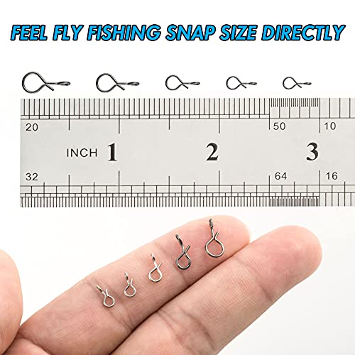 Alwonder 150-Pack Fly Fishing Snaps Twist Clips, 3/5 Sizes Stainless Steel Quick Change Lure Snaps No Knot Clip Quick Snap Fast Snap Lure Connector for Jigs Lures Fishing Clips Swivels Terminal Tackle - color: 150-Pack-5 Sizes