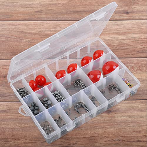 Fishing Bobbers Tackle Kit, 205pcs Basic Tackle Box Fishing Accessories Included Fish Hooks, Bobbers, Weights Sinkers, Swivel Snaps, Fishing Equipment Starter Kit for Trout Catfish Panfish