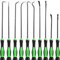 SWANLAKE 10-Piece Hook and Pick Set, Automotive Pick Tool Set for Car Auto Oil Seal/O-Ring Seal, Gasket Hook, Puller Remover Tools - color: 10-piece Long & Black Hook