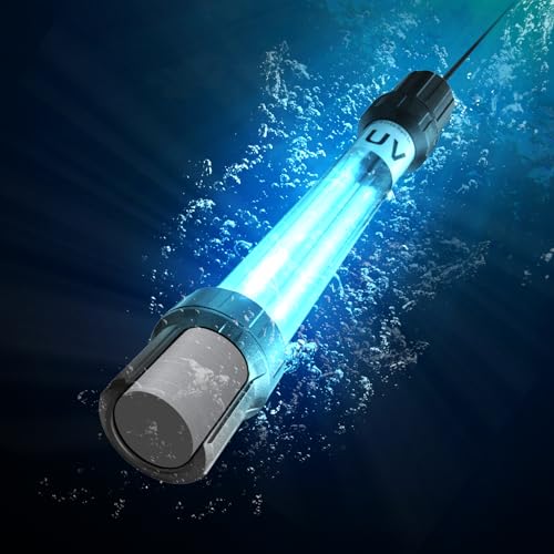 18W Aquarium UV Light for 100-1000 Gallon, UV Pond Water Clarifier for Koi Pond, Swimming Pool, Spa, Large Fish Tank, Cold Plunge UV Light for Pond Algae Control - size: 18W/For 1000 Gallon