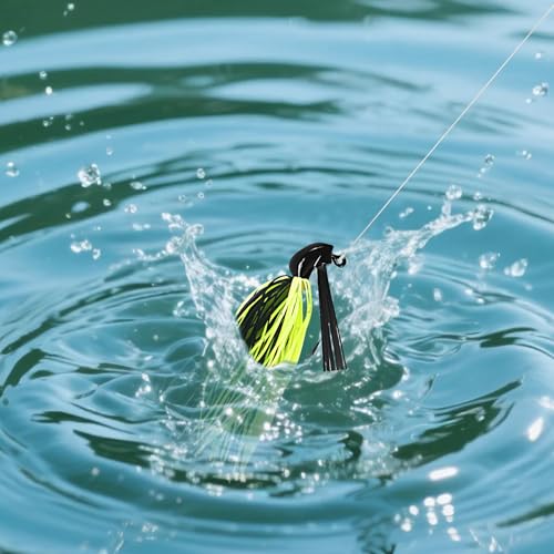 Bass Bladed Fishing Lures Jigs: 5pcs Swim Silicone Skirts Flipping Lures Hook Pitching Bait - color: Multi Color