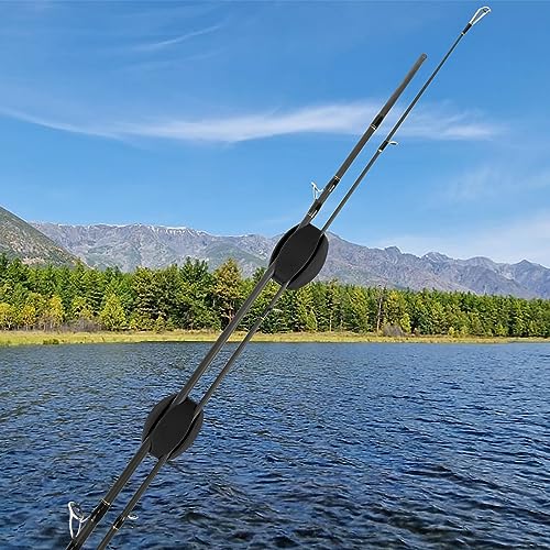 SANLIKE 6Pcs Elastic Rubber Fishing Rod Holder Fixed Balls Pole Protector | High stretch construction, multi-aperture fit, anti-slip rod fixation, lightweight portable outdoor fishing accessory - style: Black-6PCS