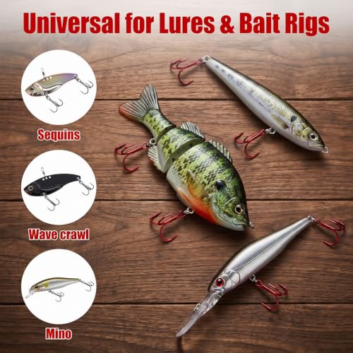 100pcs Fishing Hook Treble Hooks High Carbon Treble Hooks Super Sharp Solid Size 2 4 6 8 10 12 Triple Barbed Steel Fish Hook - color: Red, size: 2#-100pcs