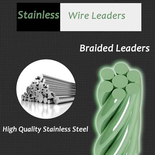 QISHUO Fishing Line Wire Leaders Lures High Strength Fishing Wire Leader Steel Rig Fishing Leaders Stainless Black Nickel - size: Size #1 (5.9in-20lb) 50pcs