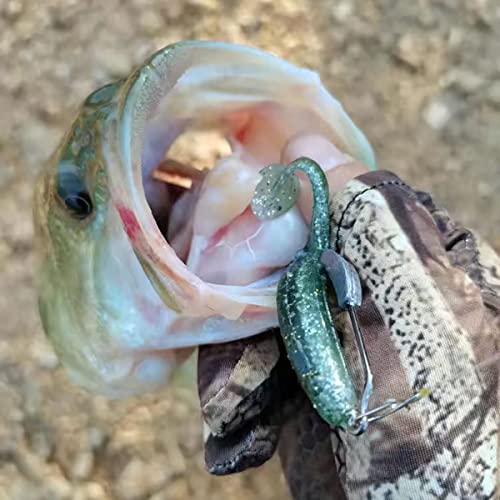 25 Pack Weighted Swimbait Hooks, Jig Heads with Twist Lock, Soft Plastic Worm Fishing Hooks 1/0 2/0 3/0 4/0 5/0 - color: C(Size 3/0, 1/9 oz, 25-pack)