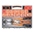 245pcs Battery Cable Ends Kit,AWG 2 4 6 8 1/0 2/0 Gauge,0 Gauge 00 Gauge Heavy Duty Wire lugs, 3/8" Ring Terminal Connectors with 3:1 Heat Shrink Tube & Professional Wire Cutter
