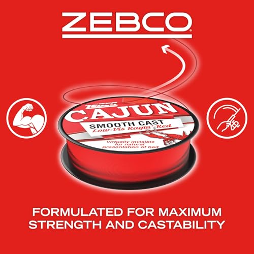 Zebco Cajun Line Smooth Cast Fishing Line, Low Vis Ragin' Red - color: Quarter Pound Spool, style: 450-yard/30-pound