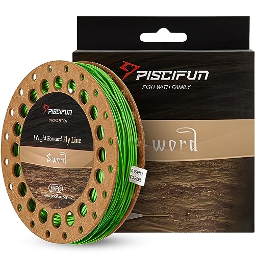 Piscifun Sword Fly Fishing Line with Welded Loop, Weight Forward Floating Fly Line, Available in WF1, WF2, WF3, WF4, WF5, WF6, WF7, WF8, WF9, and WF10 Weights, in Lengths of 90 and 100 Feet - color: Fruit Green, size: WF-3F 90FT