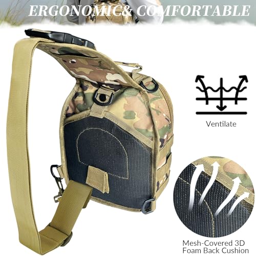 Fishing Backpack Fishing Tackle Storage Bag with Rod Holder Sling Storage Backpack for Outdoor Hiking Travel Hunting