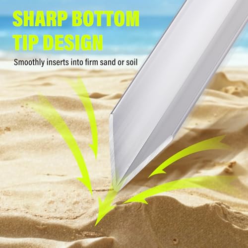 Dr.Fish Sand Spikes PVC Aluminum Surf Fishing Rod Holder, Beach Fishing Rod Holder, Portable Pole Holder Saltwater & Freshwater Shore Use River Bank - size: 28"-2 Pieces