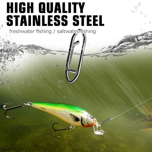 AMYSPORTS High Strength Fishing Snap Saltwater Stainless Connector Snaps Swivels Tackle Steel Power Fishing Clip Lure Quick Change Black Nickel - size: Size2 (66lb) 50 pcs