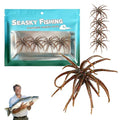 4Pcs Dice Bait, Floating TPR Swimbait with Reflective Stars,Tentacle Creature Lure, Sea Urchin Style Soft Plastic Baits, for Bass Fishing Drop Shot, Wacky Rig/Neko Rig and Finesse, Slow Sinking - color: Brown(S), size: 6cm/2.34inch