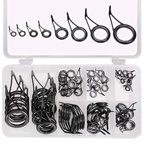 Fishing Rod Repair Kit - Fishing Rod Tips and Guides Replacement Kit With Ceramic Guide Rings - color: rod guides_75pcs