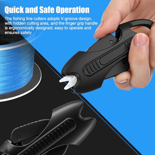 Enhon 2pcs Retractable Fishing Line Cutter with Ceramic Blades, Mini Fishing Scissors for Braid/Mono/fluorocarbon, Portable Angler Snips with Buckle, Gear Gift for Anglers