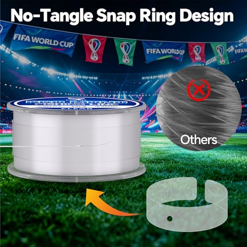 Monofilament Fishing Line with Knot Guide Card, Tangle-Free Snap Ring for No More Mess, Low Memory Smooth Casting Nylon Mono String, 15/20/30/50/80LB, 220-1050 Yards - color: Clear, size: 20LB 600Yards