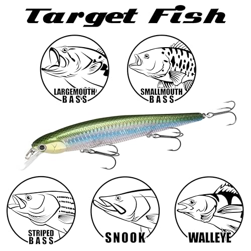 LUCKY CRAFT Slender Pointer 112 MR Fishing Lure, 4.5" Suspending Jerkbait, 4-5 ft Depth, Long Casting, Freshwater Trout and Bass Lures, Bass Fishing Gear and Tournament Hard Bait - color: 272 MS Ghost Minnow