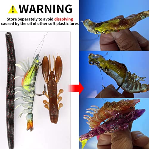 TRUSCEND Duramax Pre-Rigged Fishing Lures with BKK Jig Hooks, Easy Catch 10X Tear-Resistant TPE Soft Swimbaits for Bass Trout Crappie Walleye Redfish Grouper, Fishing Bait for Saltwater and Freshwater - color: A3-4.3"-0.75oz