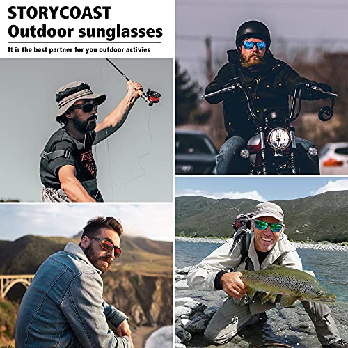 STORYCOAST Polarized Sports Sunglasses for Men Women Unbreakable Frame Cycling Fishing Driving - color: 3pack Black+black/Brown+black/Dark Green