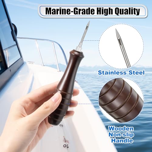 Feekoon Fish Venting Tool, Venting Kit for Deep Sea Fishes with Stainless Steel Needle, Fishing Tackle for Saltwater Fishing Fish Release and Return (Patented) - color: Dark Brown Handle