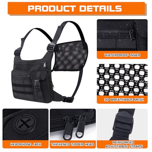 KINGSLONG Running Vest, Chest Bag for Men, Chest Pack, Hiking - color: A-Holster