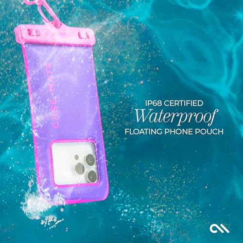 Case-Mate IP68 Waterproof Phone Pouch - Purple Paradise | Touchscreen Floating Waterproof Phone Case with Crossbody Lanyard - Fits All Phones - Beach Cruise Ship Travel Essentials - color: Purple Paradise