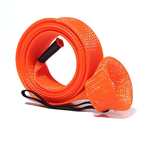 Fishing Rod Sock Mesh Sleeve Rod Cover Braided Mesh Rod Protector Pole Gloves Fishing Tools for Fly, Casting, Sea Fishing Rod - color: Orange Color Set (10pc)