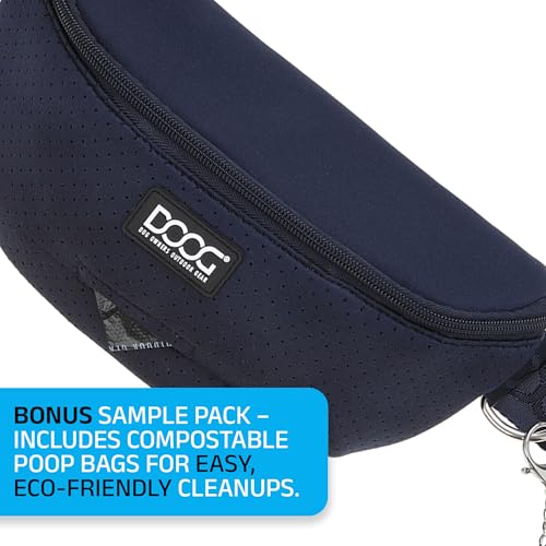 DOOG Neosport Dog Walking Fanny Pack - Waterproof Treat Pouch & Waste Bag Holder - Hands-Free Belt Bag for Training, Hiking & Outdoor Adventures - Navy - color: Navy Blue