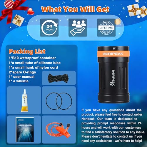 Waterproof Car Key FOB Container, Case, Aluminum Dry Box Holder for Scuba Diving and Watersports Credit Card, Pills, EDC, Kayak Raft Fish Camp Rated to 429ft - color: Black