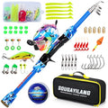 Kids Fishing Rod and Reel Combo,Light Weight Fishing Pole with Spinning Fishing Reel Tackle Bag Lures for Youth,Girls and Boys Good Starter Fishing Kit - color: Blue
