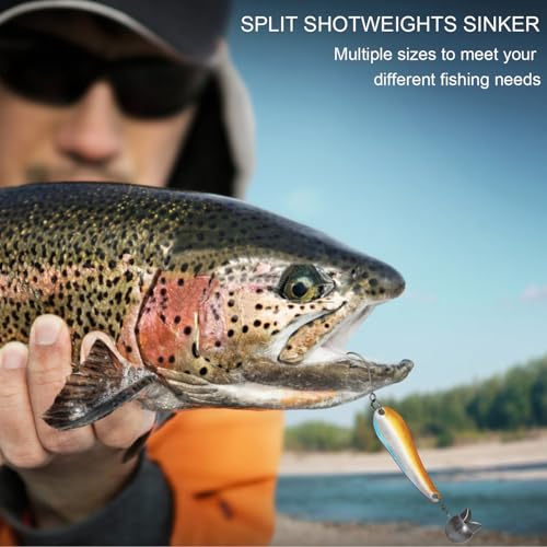SANWEAL120PCS/200PCS Fishing Weights Sinkers - Premium Split ShotFishing Weights Sinkers - Round Removable Fishing Sinkers - 5/6 Sizes - style: Largeduck/200