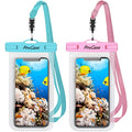 ProCase 2 Pack Waterproof Phone Pouch Case, 7" Universal Underwater Cellphone Dry Bag for iPhone 17 Air 16 15 14 13 Pro Plus Max 12 11, Galaxy S24 S23 S22 Ultra Pixel -Blue/Pink - color: Blue/Pink