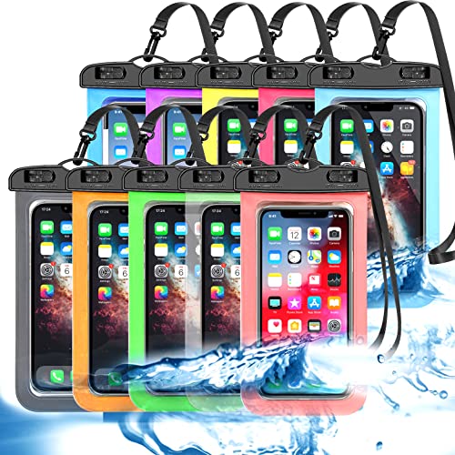 10 Pack Universal Waterproof Phone Pouch, Large Phone Waterproof Case Dry Bag IPX8 Outdoor Sports for Apple iPhone 17 16 15 14 13 12 11 Pro Max Plus SE, Samsung Galaxy S25 Ultra,Note,Up to 8.3" - color: Multicolor 333