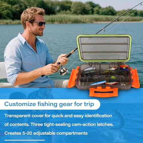 Fishing Tackle Box with Fishing Lures,105Pcs Trout Fishing Lures Kit-Pliers,Spinnerbaits,Hooks,Fishing Swivel,Saltwater &Freshwater Fishing Gear and Equipment,Fishing Gifts for Men