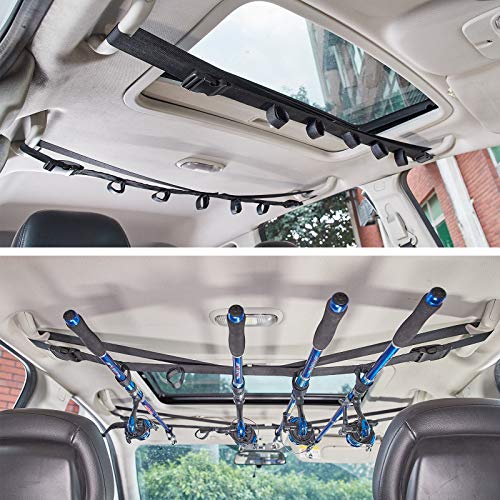 Fishing Pole Holder for Car,Car Fishing Rod Holder,Fishing Pole Storage Rack for SUV/Wagons/Van/Jeep/Truck, 2 Styles Available: Fishing Pole Roof Rack and Backseat Pole Holder - style: Fishing Pole Roof Rack