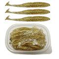 50Pcs 9.5cm Soft Plastic Paddle Tail Swimbaits Lures for Trout Redfish Bass Panfish Walleye Soft Fishing Lure Baits KIt - color: Golden-50pcs