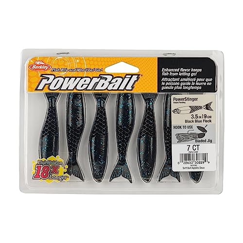 Berkley PowerBait PowerStinger Fishing Soft Bait - color: Black Blue Fleck, size: 3 1/2"