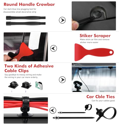 GLK 248pcs Trim Removal Tool, Pry Tool, Door Panel Removal Tool Kit | Fasteners Remove Tool with Car Retainer Bumper Clips, Automotive Hook Set, black - color: Black
