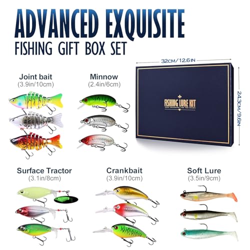 Fishing Lures Kit for Bass, 15PCS Swimbaits Crankbaits Fishing Tackle Set | Bass Fishing Lure Kit, Multi Jointed Swimbaits and Soft Baits for Trout Pike Freshwater Fishing - style: Hard /Soft Bait 2