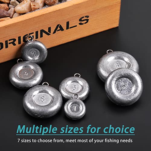 Disc Sinkers Fishing Weights Coin Sinkers Saltwater Surf Fishing Weights Bottom Fishing Drifting Trolling Catfishing Fishing Sinkers Weights Saltwater Tackle 1oz 2oz 3oz 4oz 5oz 6oz 8oz - style: 3oz-8pcs