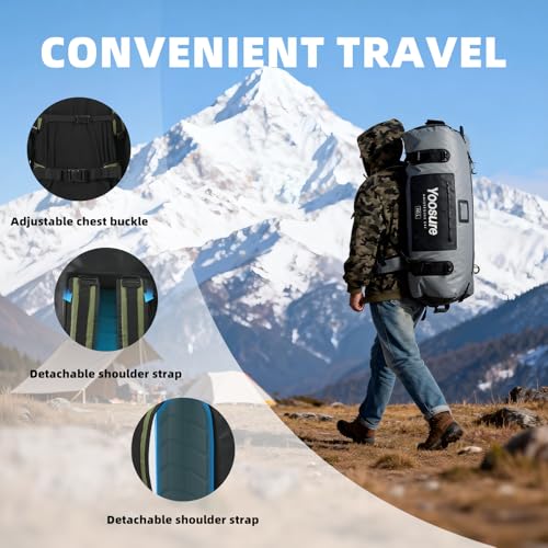 80 lt Waterproof Duffel Bag Motorcycle Dry Bag Backpack, Waterproof Zippered Bags with Backpack Spacer Pad for Kayaking Rafting Boating Canoeing Camping Paddle Beach (Black) - color: Black