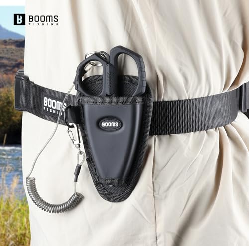 Booms Fishing Braided Line Cutter: 6.3in Multifunction Fishing Scissors with Lanyard and Sheath - Fishing Shears with Serrated Blades and Side Wire Cutter, S04 - style: Scissors with Lanyard & Sheath